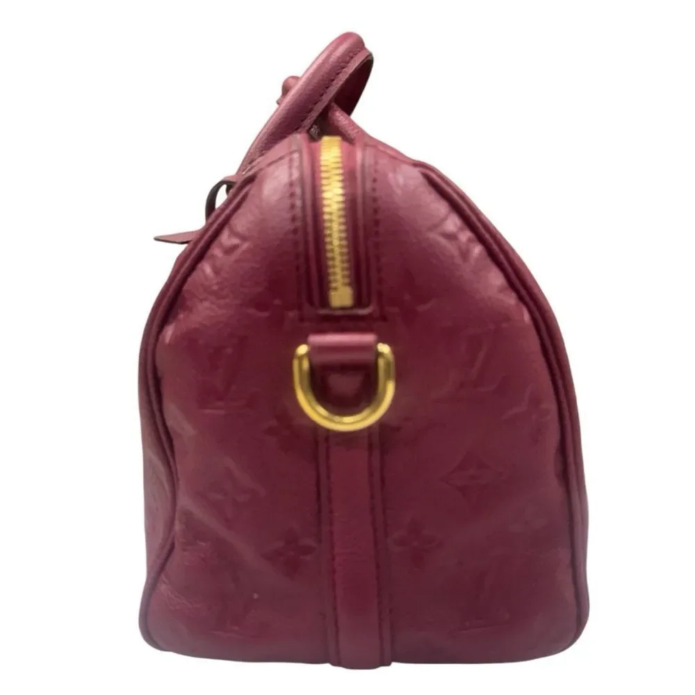 Louis Vuitton Bordeaux Purple LV Monogram Empreinte Speedy Bandoulière 25 Bag